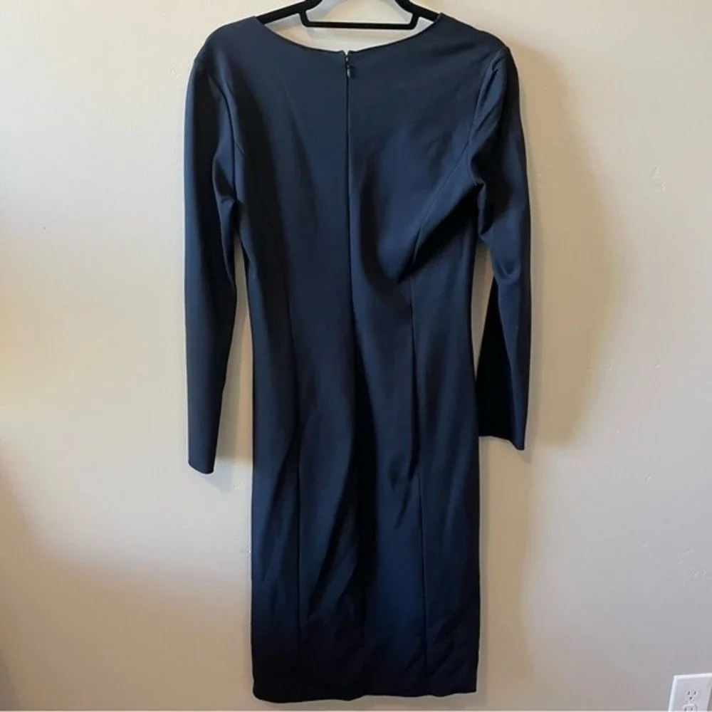 ARMANI COLLEZIONI Navy Blue Faux-Wrap Dress Size 10 - Picture 5 of 9